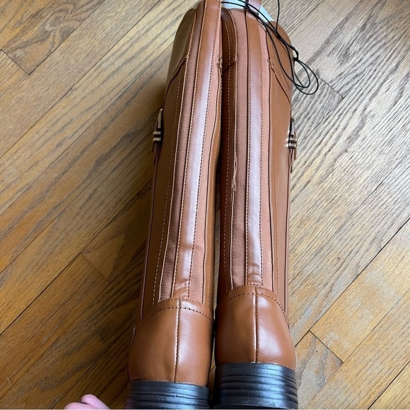 NEW Liz Claiborne Tall Riding Boots Equestrian Buckle Brown Size 6.5 NWT - Picture 6 of 8